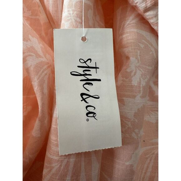 New Style & Co Blouse Women XL Shirt Pull Over Flower‎ Bohemian Sleeveless Boho - Picture 7 of 10